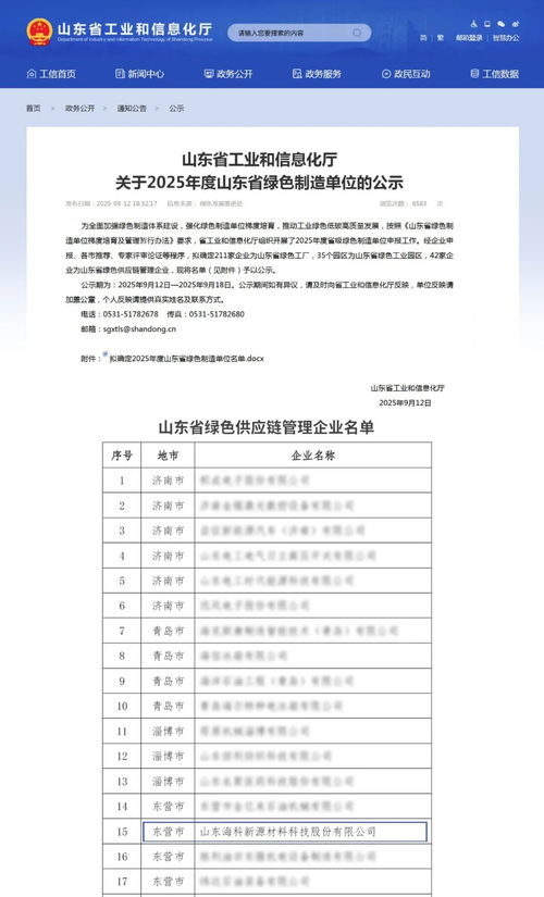 海科新源榮膺山東省綠色供應(yīng)鏈管理企業(yè)，引領(lǐng)可持續(xù)發(fā)展新標(biāo)桿